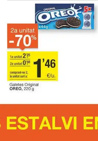 BonpreuEsclat 2a unitat -70% galetes original oreo 220g oferta