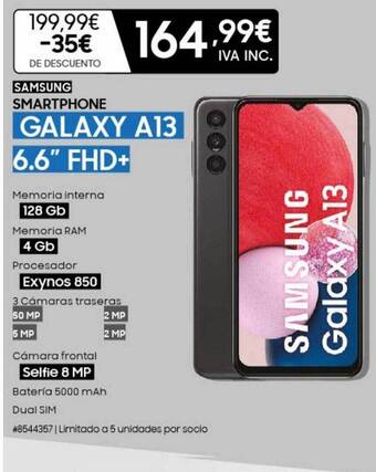 Costco Samsung smartphone galaxy a13 6.6 oferta
