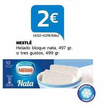 Supermercados Lupa Nestlé helado bloque nata o tres gustos oferta