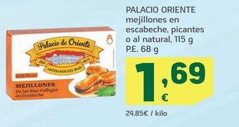 HiperDino Mejillones en escabeche palacio de oriente oferta