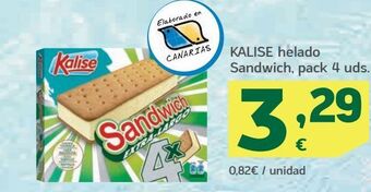 HiperDino Helado sandwich kalise oferta