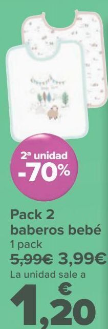 Carrefour Pack 2 baberos bebé oferta