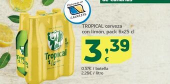 HiperDino Cerveza con limón tropical oferta