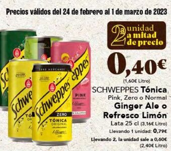 Gadis Tónica schweppes oferta