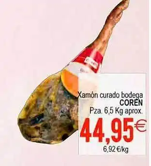 Plenus Supermercados Xamón curado bodega coren oferta