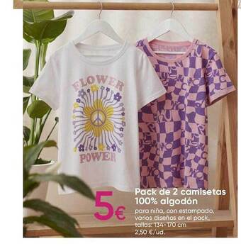 Pepco Pack de 2 camisetas 100% algodón oferta