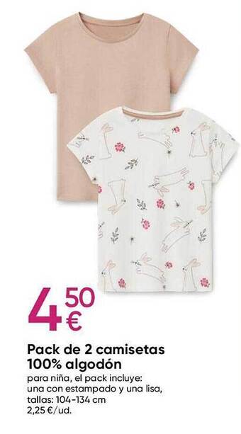 Pepco Pack de 2 camisetas 100% algodón oferta