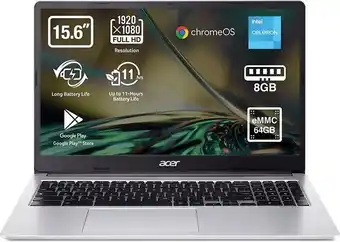 Amazon Acer chromebook 315-4h - ordenador portátil 15.6" full hd led, laptop (intel celeron n45, 8 gb ram, 64gb emmc, intel uhd g... oferta
