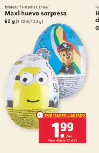 Lidl Maxi Huevo Sorpresa oferta