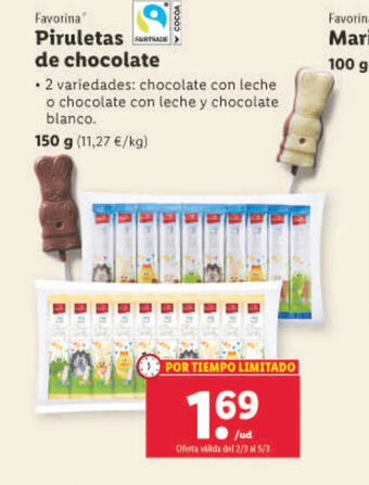 Lidl Piruletas de Chocolate oferta