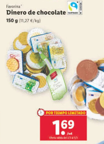 Lidl Dinero de Chocolate oferta
