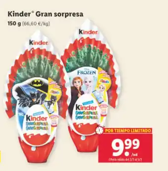 Lidl Kinder Gran Sorpresa oferta