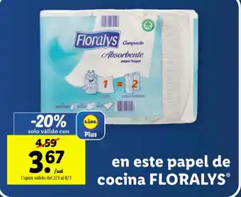Lidl Este Papel de Cocina Floralys oferta