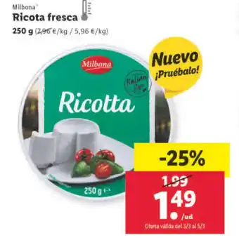 Lidl Ricota Fresca oferta