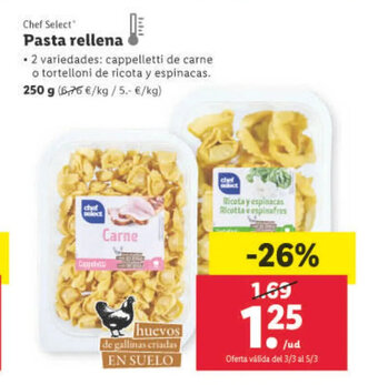 Lidl Pasta Rellena oferta