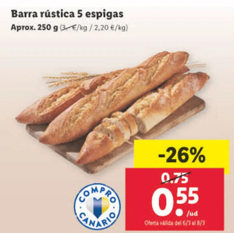 Lidl Barra Rústica 5 Espigas oferta