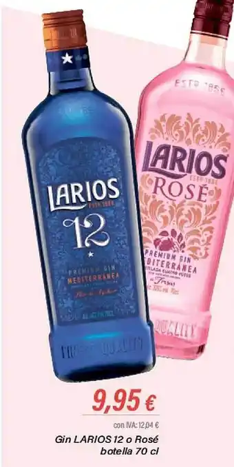 Cash Ifa Gin larios 12 o rosé botella oferta