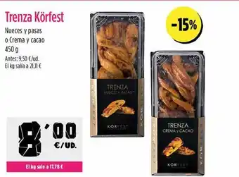 AhorraMas Trenza körfest nueces y pasas o crema y cacao oferta
