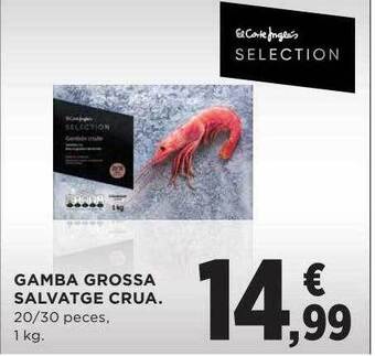 Hipercor Gamba grossa salvatge crua. oferta
