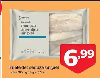 La Sirena Filete de merluza sin piel oferta