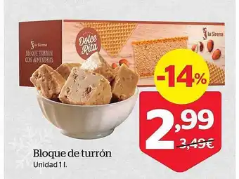 La Sirena Bloque de turrón oferta