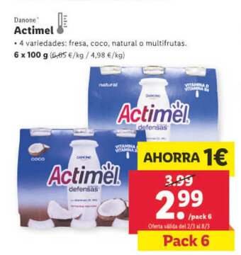 Lidl Actimel oferta