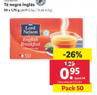 Lidl Té Negro Inglés oferta