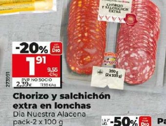 Dia Chorizo Y Salchichón Extra en Lonchas oferta