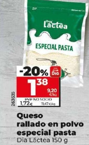 Dia Queso Rallado en Polvo Especial Pasta oferta