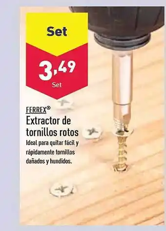 ALDI Ferrex extractor de tornillos rotos oferta