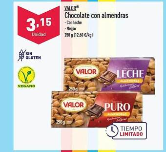 ALDI Valor chocolate con almendras oferta