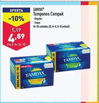 ALDI Tampax tampones compak oferta