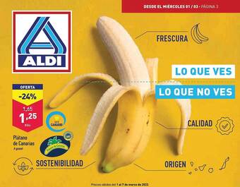 ALDI Plátano de canarias oferta