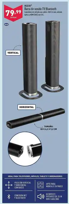 ALDI Medion barra de sonido tv bluetooth oferta