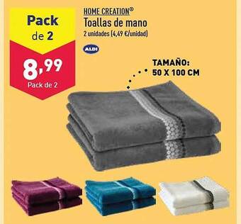 ALDI Home creation toallas de mano oferta