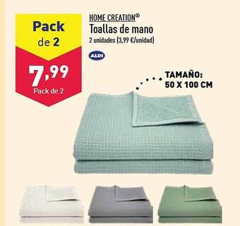 ALDI Home creation toallas de mano oferta
