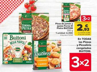 Carrefour Pizza de jámon y queso forno di pietra buitoni oferta
