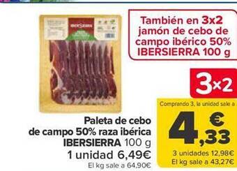 Carrefour Paleta de cebo de campo 50% raza ibérica ibersierra oferta