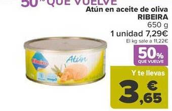 Carrefour Atún en aceite de oliva ribeira oferta