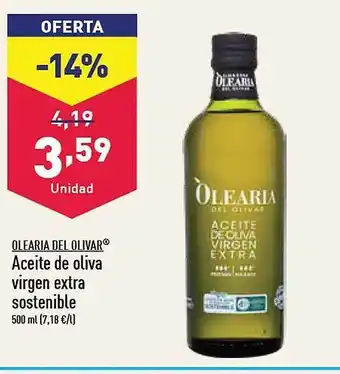 ALDI Olearia del olivar aceite de oliva virgen extra sostenible oferta