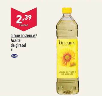 ALDI Olearia de semillas aceite de girasol oferta