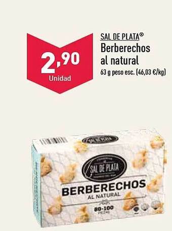 ALDI Sal de plata berberechos al natural oferta