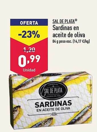 ALDI Sal de plata sardinas en aceite de oliva oferta