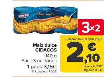 Carrefour Maíz dulce cidacos oferta