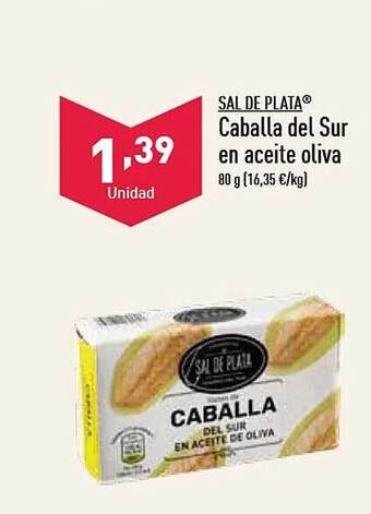 ALDI Sal de plata caballa del sur en aceite oliva oferta