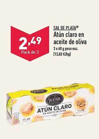 ALDI Sal de plata atún claro en aceite de oliva oferta