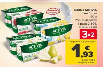 Carrefour Bífidus activia con frutas oferta
