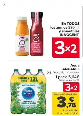 Carrefour Agua aquarel 2l pack 6 oferta