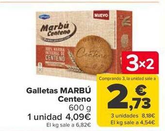 Carrefour Galletas marbú centeno oferta