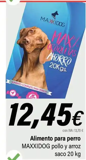 Cash Ifa Alimento para perro maxxidog pollo y arroz oferta